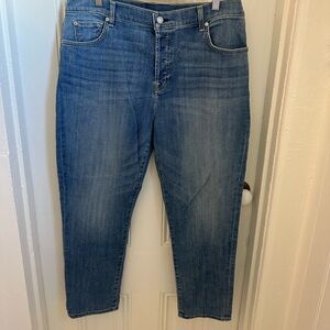 7 For All Mankind Josefina Jeans Sz 33 Faded Wash Stretch Denim Button Fly‎ 7FAM
